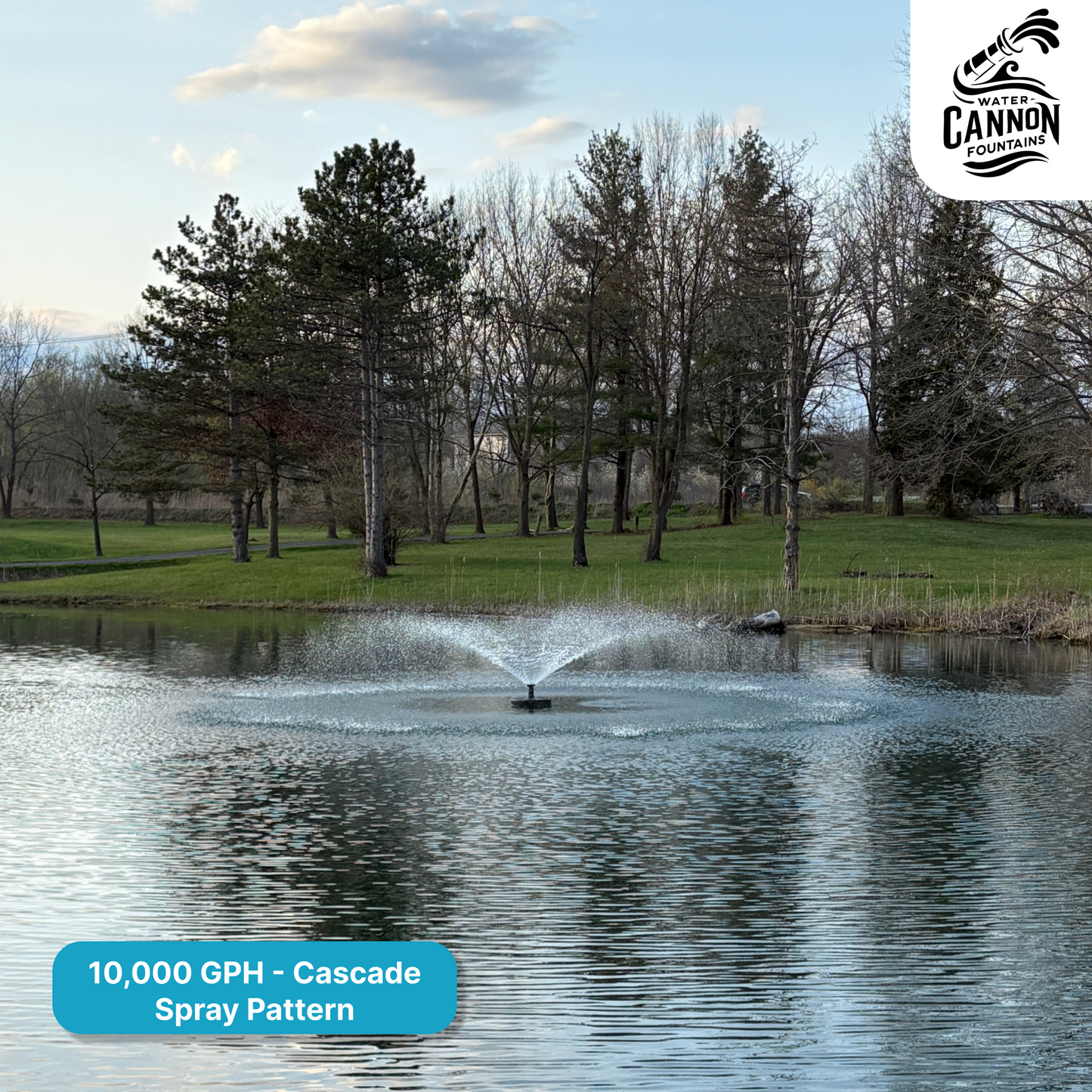 Floating Pond Fountain – 7000 GPH | 125ft Power Cord | Easy Install | Bluetooth Light Option | Water Cannon Fountains