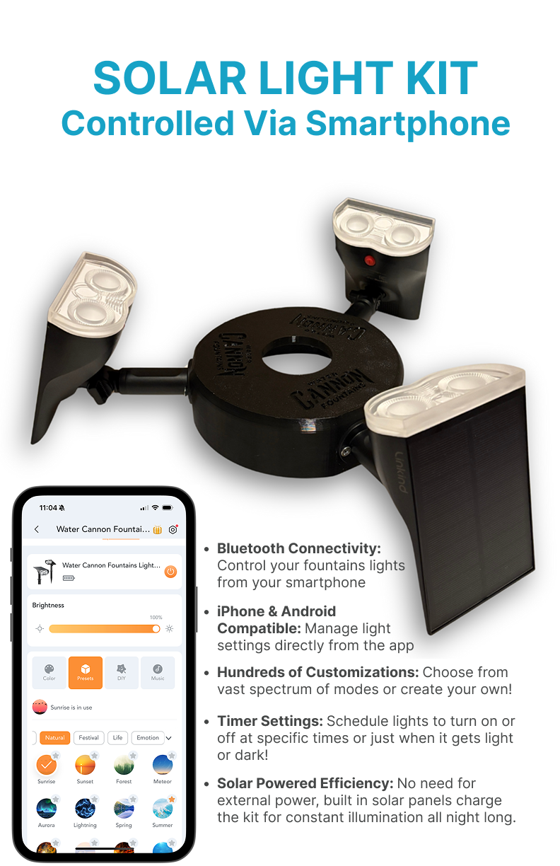 Bluetooth Light Kit - Fits any Water Cannon Fountain