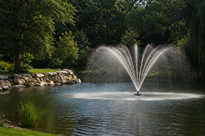 Floating Pond Fountain - 10,000 GPH - 125ft Power Cord - Bluetooth Light Option - Aerator
