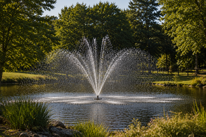 Floating Pond Fountain - 10,000 GPH - 125ft Power Cord - Bluetooth Light Option - Aerator