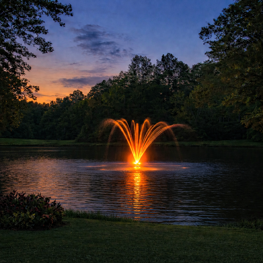 Floating Pond Fountain - 10,000 GPH - 125ft Power Cord - Bluetooth Light Option - Aerator