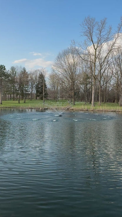 Floating Pond Fountain - 10,000 GPH - 125ft Power Cord - Bluetooth Light Option - Aerator