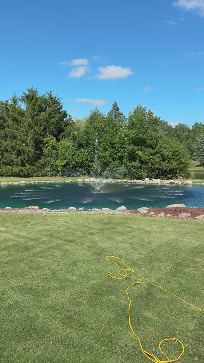 Floating Pond Fountain - 10,000 GPH - 125ft Power Cord - Bluetooth Light Option - Aerator